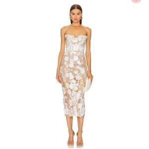 Bronx and Banco Jasmine Midi Dress in White